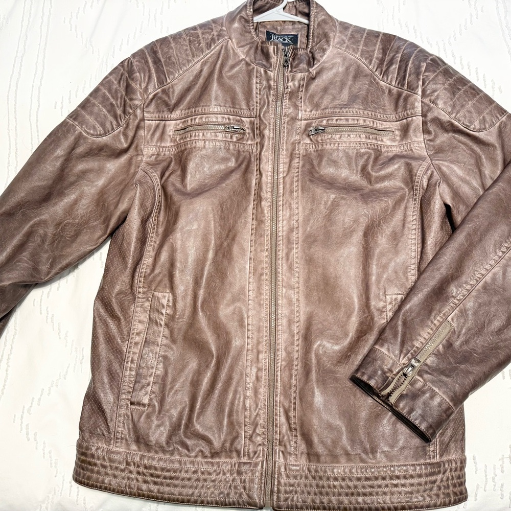 Buckle Men's Brown Leather Jacket